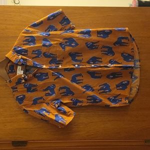 Old navy slim fit with built in flex short sleeve button down with baboon print